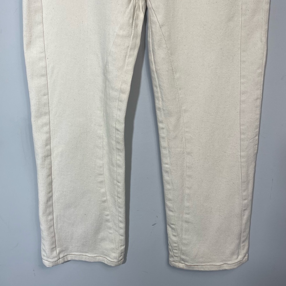 I.AM.GIA. Straight Leg Jeans Size S Off White Cream Ecru Faux Back Pockets - Picture 10 of 16
